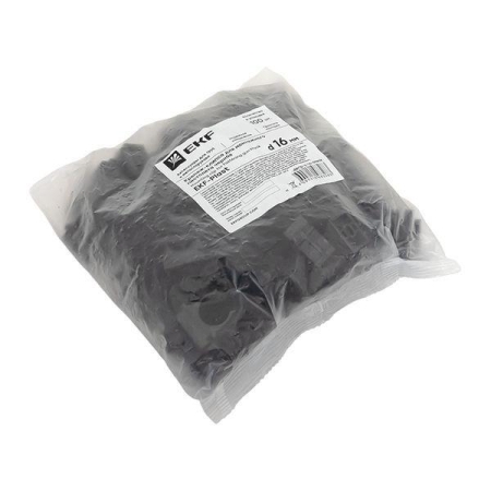 Держатель для труб (клипса) d16мм для монтажного пистолета черн. (уп.100шт) Plast EKF derjp-z-16-black