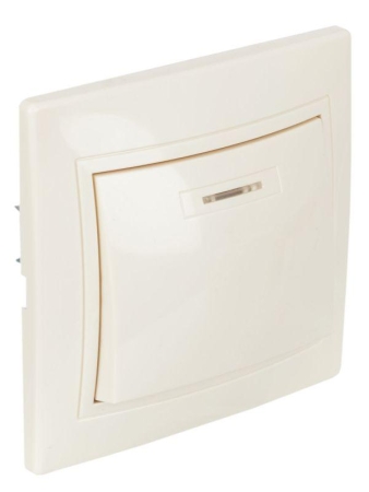 Выключатель 1-кл. СП Кварта 10А IP20 ВС10-1-1-ККм с индикацией крем. GENERICA EVK11-K33-10-DM