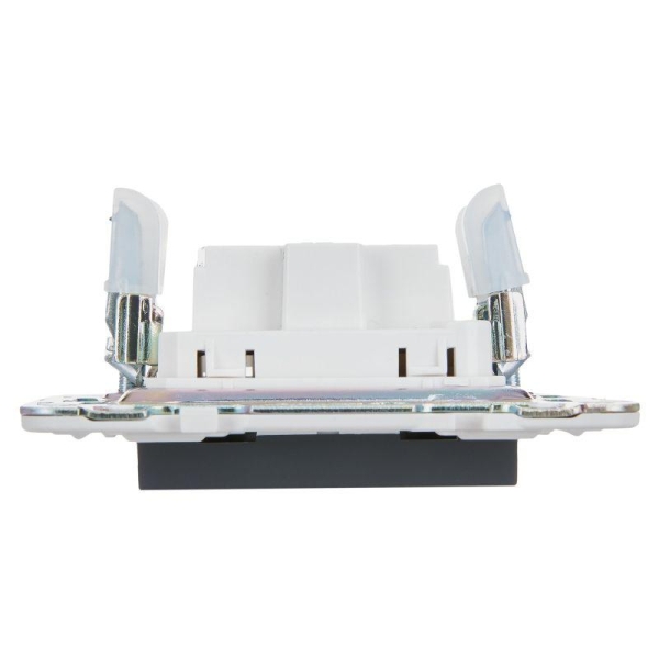 Розетка SKANDY 10А без заземл. без защ. шторок SK-R02G графит IEK SK-R10-10-K53