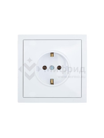 Розетка 1-м СП ZIMA IP20 с заземл. безвинтов. зажим ПБТ механизм бел. LEZARD 704-0288-122BQC