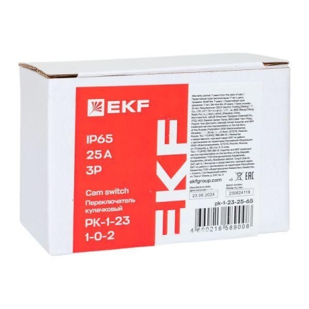 Переключатель кулачковый ПК-1-23 3п 25А "1-0-2" IP65 EKF pk-1-23-25-65 Переключатель кулачковый ПК-1-23 3п 25А "1-0-2" IP65 EKF pk-1-23-25-65