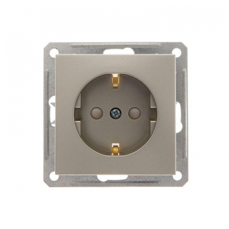 Розетка 1-м СП W59 16А IP20 с заземл. защ. шторки механизм шампань SE RS16-152-4-86 Розетка 1-м СП W59 16А IP20 с заземл. защ. шторки механизм шампань SE RS16-152-4-86