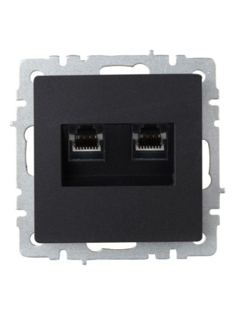 Розетка компьютерная двойн. СП RJ45 кат.6 BRITE РК11-2-БрЧ механизм черн. IEK BR-K20-2-K02 Розетка компьютерная двойн. СП RJ45 кат.6 BRITE РК11-2-БрЧ механизм черн. IEK BR-K20-2-K02