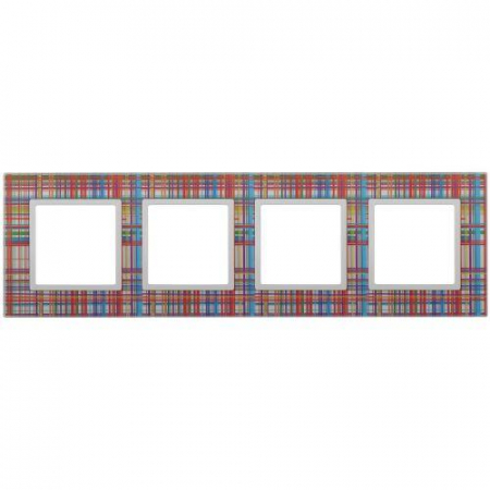 Рамка 4-м 14-5104-00 стекло Elegance прозрачный+бел. ЭРА Б0034523