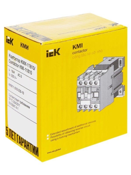 Контактор КМИ-11810 18А 230В/АС3 1НО KARAT IEK KKM11-018-230-10 Контактор КМИ-11810 18А 230В/АС3 1НО KARAT IEK KKM11-018-230-10