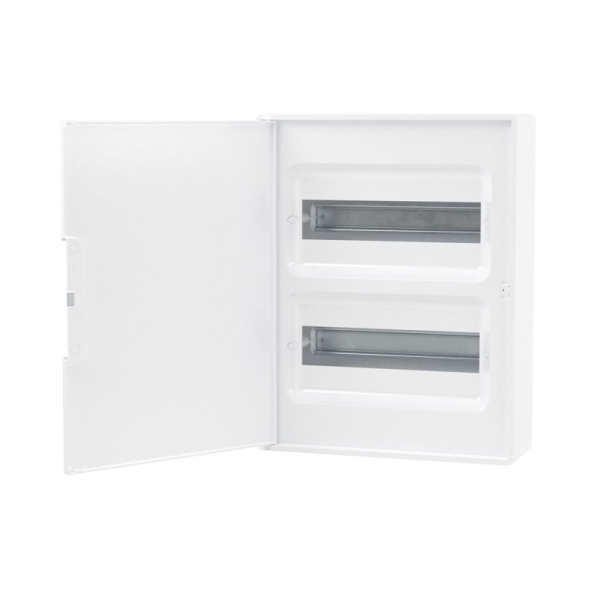 Щиток 24 мод настенный с бел. дверцей с 4 шинами PEN (2шт на 8 отв. и 2шт на 6 отв) бел. DKC F24W1WW