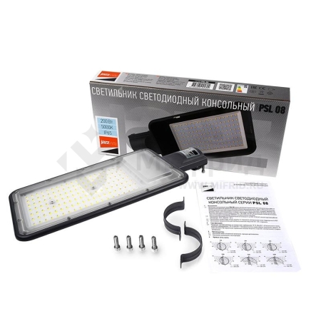 Светильник светодиодный PSL 08 GR 200Вт 5000К IP65 140/70град. ДКУ уличный консольный с линзовым модулем Pro JazzWay 5045866
