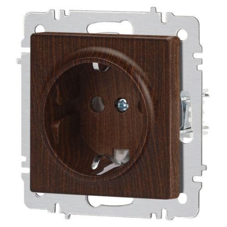 Розетка 1-м СП Accent 6-202-10 16А IP20 250В 2P+E Schuko венге Intro Б0063703 Розетка 1-м СП Accent 6-202-10 16А IP20 250В 2P+E Schuko венге Intro Б0063703