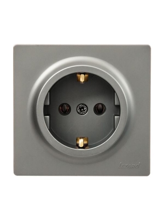 Розетка 1-мест. с заземл. LETO ПБТ платина LEZARD 752-3500-122B Розетка 1-мест. с заземл. LETO ПБТ платина LEZARD 752-3500-122B