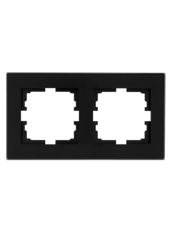 Рамка 2-местн. гориз. VESNA стекло черн. LEZARD 742-5880-147