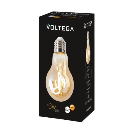 Лампа светодиодная филаментная Loft 271 A60 3Вт 2400К E27 Voltega 8582 Лампа светодиодная филаментная Loft 271 A60 3Вт 2400К E27 Voltega 8582