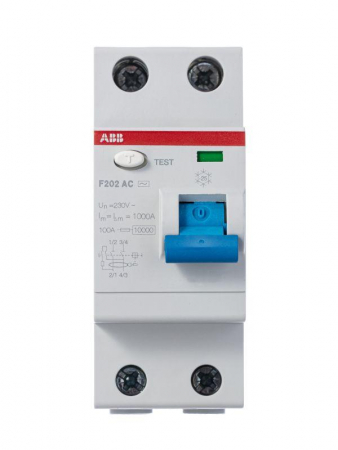Выключатель дифференциального тока (УЗО) 2п 63А 300мА тип AC F202 ABB 2CSF202001R3630 Выключатель дифференциального тока (УЗО) 2п 63А 300мА тип AC F202 ABB 2CSF202001R3630