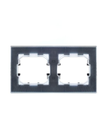 Рамка 2-м IP44 BRITE РУ-2-БрС-44 сталь IEK BR-M22-44-K46