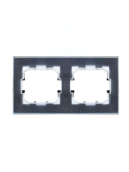Рамка 2-м IP44 BRITE РУ-2-БрС-44 сталь IEK BR-M22-44-K46