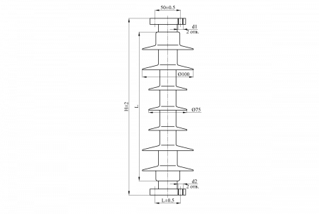 Изоляторы опорные полимерные типа ОСК 4-20-А-2 на напряжение 20 кВ