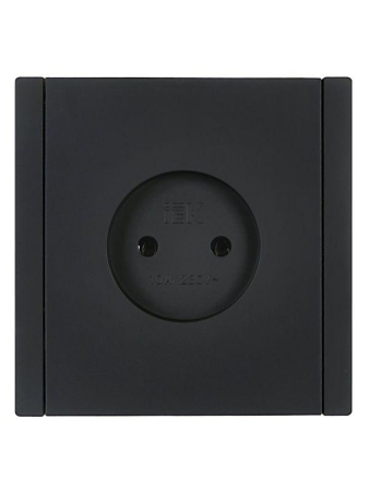Розетка 1-м СП FORTE&PIANO FP118 10А без заземл. без защ. шторок винт. крепл. черн. IEK FP-R10-10-K02