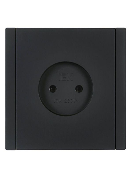 Розетка 1-м СП FORTE&PIANO FP118 10А без заземл. без защ. шторок винт. крепл. черн. IEK FP-R10-10-K02
