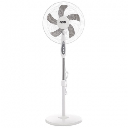 Вентилятор напольный 40Вт 5 лопастей подставка круглая механическое управление бел./син. DUX 60-0212
