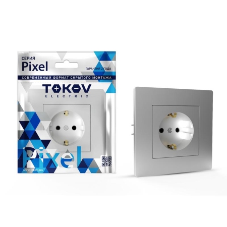 Розетка 1-м СП Pixel 16А IP20 с заземл. защ. шторки в сборе алюм. TOKOV ELECTRIC TKE-PX-R1FZSF-C03 Розетка 1-м СП Pixel 16А IP20 с заземл. защ. шторки в сборе алюм. TOKOV ELECTRIC TKE-PX-R1FZSF-C03