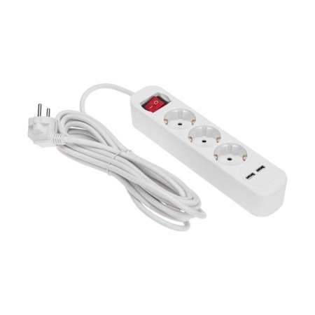 Удлинитель 3х5м с заземл. STANDARD 2хUSB 3х1кв.мм с выкл. бел. Rexant 13-4017 Удлинитель 3х5м с заземл. STANDARD 2хUSB 3х1кв.мм с выкл. бел. Rexant 13-4017