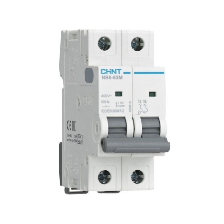 Выключатель автоматический NB8-63M 2п 10А 8In (C) (R) CHINT 320802 Выключатель автоматический NB8-63M 2п 10А 8In (C) (R) CHINT 320802