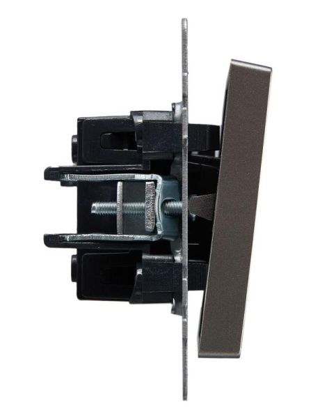 Выключатель проходной 1-кл. СП BRITE ВС10-1-6-БрС 10А механизм сталь IEK BR-V12-0-10-K46