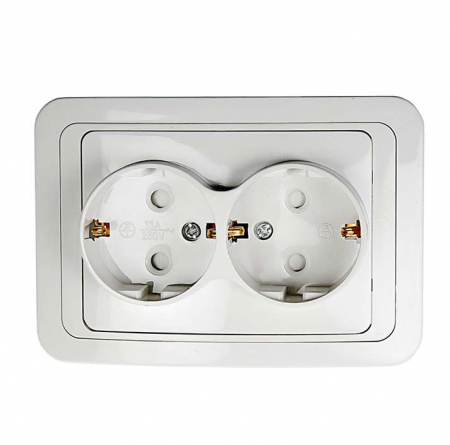 Розетка 2-м CLASSICO защ. шторки с заземл. 2128x бел. ASD / IN HOME 4690612000985 Розетка 2-м CLASSICO защ. шторки с заземл. 2128x бел. ASD / IN HOME 4690612000985