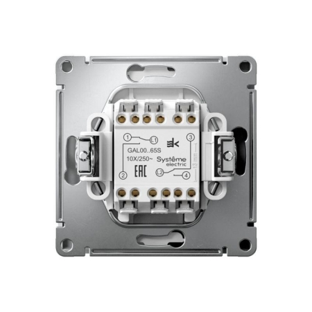 Переключатель 2-кл. ArtGallery 10AX быстрозажим. клем. механизм лотос SE GAL001365S