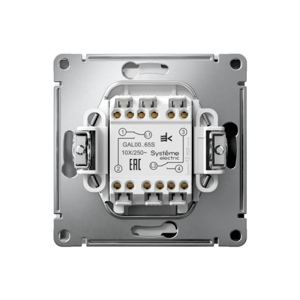 Переключатель 2-кл. ArtGallery 10AX быстрозажим. клем. механизм бел. SE GAL000165S