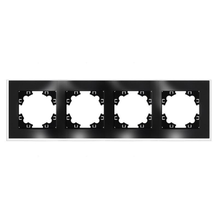 Рамка 4-м Афина стеклянная графит UNIVersal 2257