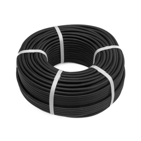 Труба гофрированная ПП легкая разрезная d10мм безгалоген. (HF) черн. (уп.100м) Промрукав PR02.0297