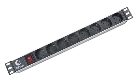 Блок евророзеток для 19дюйм шкафов 10А PDU-8P 8 розеток CABEUS 2402c Блок евророзеток для 19дюйм шкафов 10А PDU-8P 8 розеток CABEUS 2402c