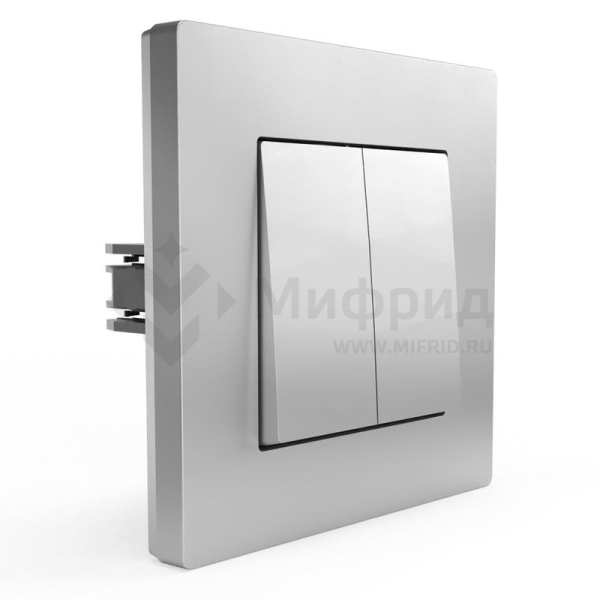 Выключатель 2-кл. СП Pixel 10А IP20 в сборе алюм. TOKOV ELECTRIC TKE-PX-V2F-C03