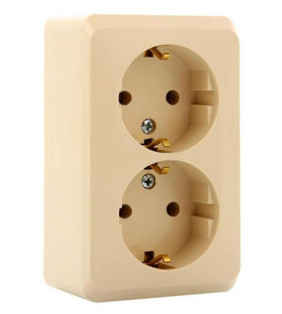 Розетка 2-м ОП Этюд 16А IP20 250В с заземл. без защ. шторок крем. SE PA16-007K Розетка 2-м ОП Этюд 16А IP20 250В с заземл. без защ. шторок крем. SE PA16-007K