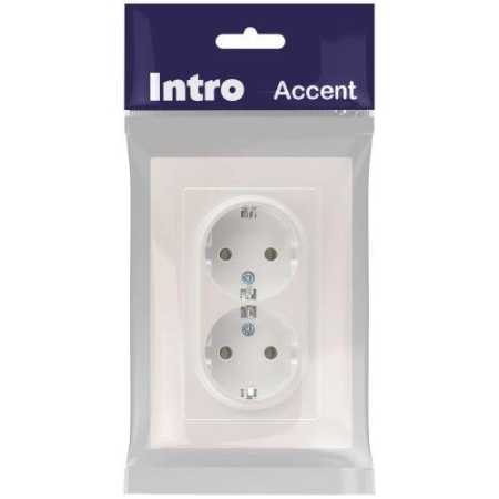 Розетка 2-м СП Accent 6-205-06 16А IP20 250В 2P+E Schuko AL/CU перламутр. Intro Б0063495 Розетка 2-м СП Accent 6-205-06 16А IP20 250В 2P+E Schuko AL/CU перламутр. Intro Б0063495