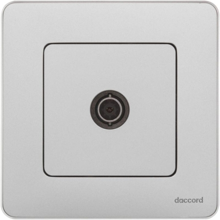 Розетка телевизионная TV Inspiria 2дБ 0-2400мГц с топологией "звезда" механизм алюм. IEK 673852