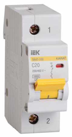 Выключатель автоматический модульный 1п C 20А 10кА ВА47-100 KARAT IEK MVA40-1-020-C Выключатель автоматический модульный 1п C 20А 10кА ВА47-100 KARAT IEK MVA40-1-020-C