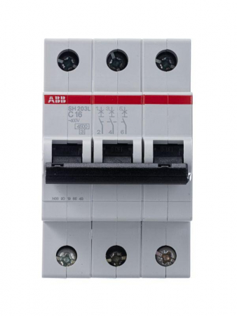 Выключатель автоматический модульный 3п C 16А 4.5кА SH203L C16 ABB 2CDS243001R0164 Выключатель автоматический модульный 3п C 16А 4.5кА SH203L C16 ABB 2CDS243001R0164